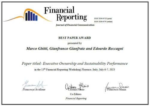 Financial Reporting Best Paper Award 2023