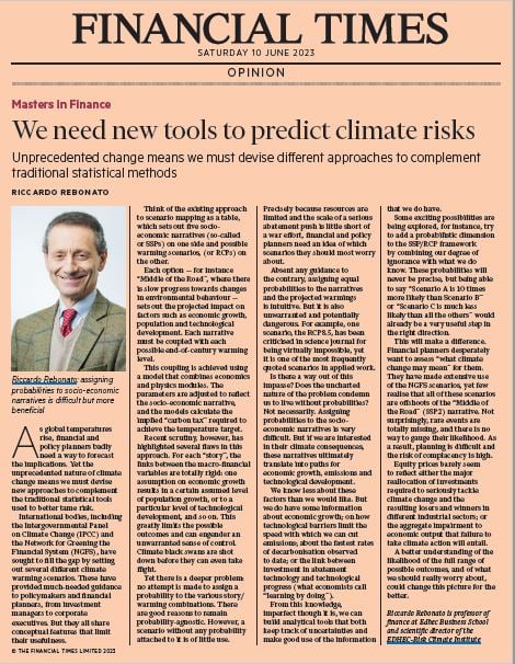 We need new tools to predict climate risks, Financial Times