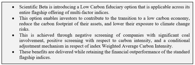 Scientific Beta Low Carbon Fiduciary Option
